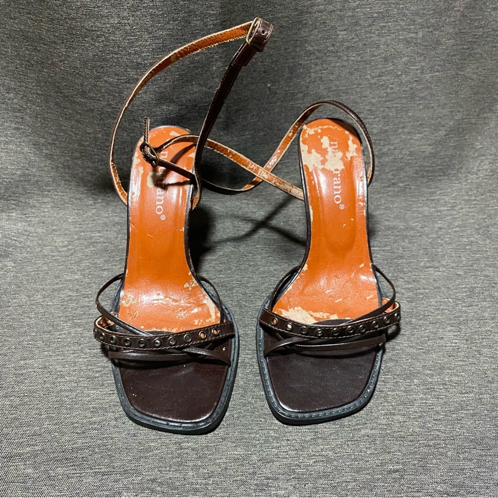 NATURANO brown leather strappy heels from Panama 🇵🇦